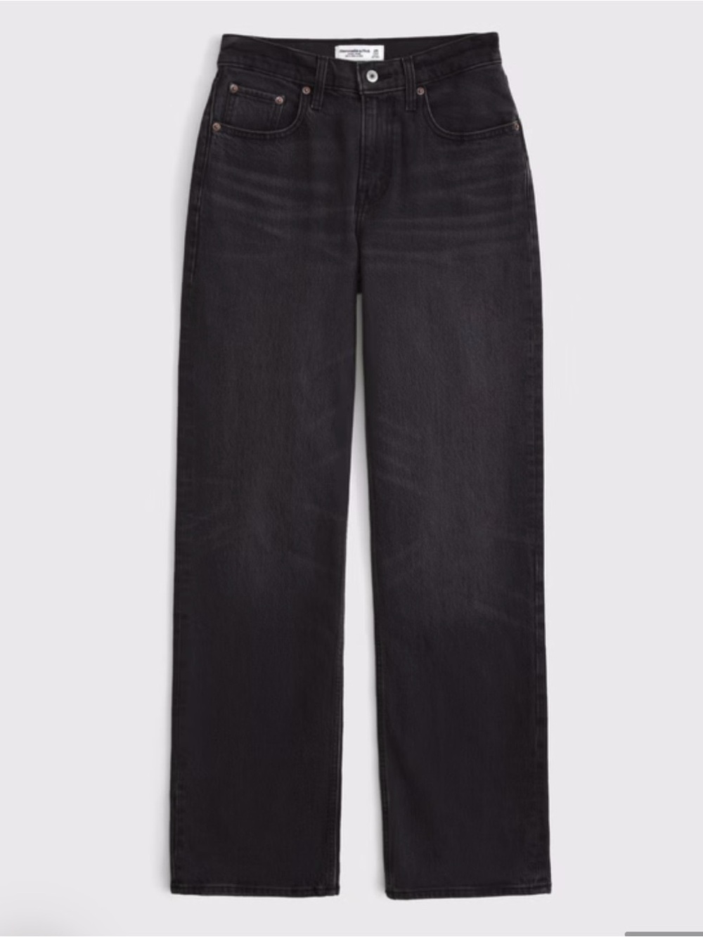 Abercrombie & Fitch The ‘90s Straight Ultra High Rise Jean in Washed Black